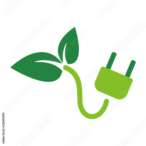 Fotomural Electric plug ecology, ECO, vector illustration. EPS 10.