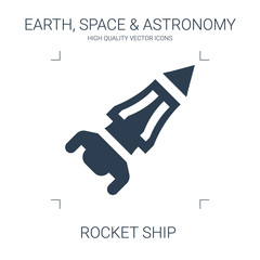 Poster - rocket ship icon