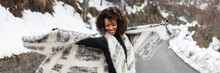 Joyful Woman In Winter Outdoor