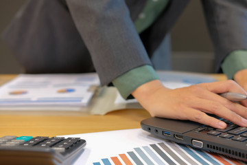 businessman using computer. startup man working with laptop