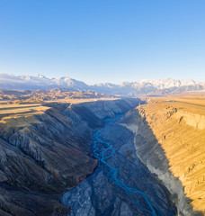 Sticker - aerial view of xinjiang anjihai grand canyon