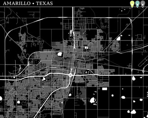 Poster - Simple map of Amarillo, Texas