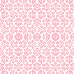 Wall Mural - Flowers Seamless Pattern Big Rose/White