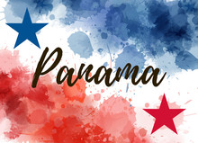 Panama Background With Watercolor Splashes