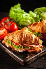 Wall Mural - Classic BLT croissant sandwiches