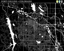 Simple Map Of Fort Collins, Colorado