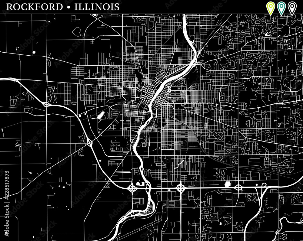 simple-map-of-rockford-illinois-stock-vector-adobe-stock
