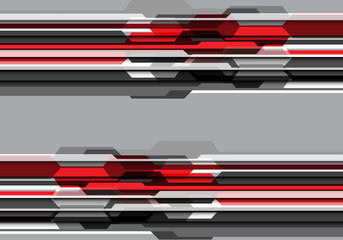 Abstract red grey tone polygon futuristic design modern technology background vector illustration.