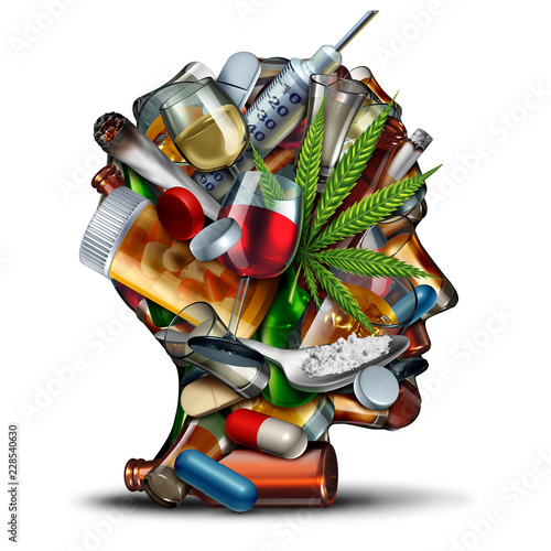 Concept Of Drug Addiction Tableau sur Toile