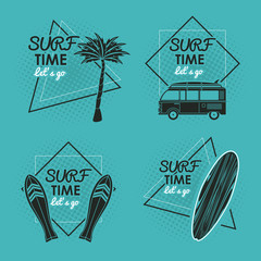 Wall Mural - Surf time card