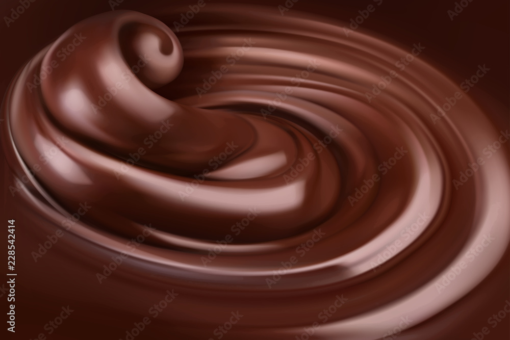 Chocolate background. 3d realistic vector - obrazy, fototapety, plakaty 