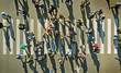 Pedestrian crossing aerial view from above