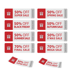 Aufkleber - Set of sale tags promotion, Super sale, Special Offer, 50% OFF, black Friday isolated on white background. Vector illustration