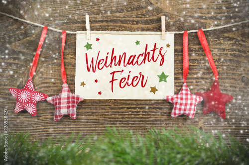 Fotografía Kreidetafel mit Weihnachtsdekoration Weihnachten Weihnachtsfeier
