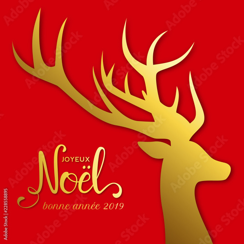 Joyeux Noel Et Bonne Annee 19 Carte Avec Renne Dore Sur Fond Rouge Stock Vector Adobe Stock Joyeux Noel Et Bonne Annee 19 Carte Avec Renne Dore Sur Fond Rouge Stock Vector Adobe Stock