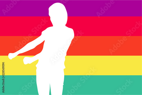 Fotografie, Obraz Colourful silhouette illustration of the floss dance