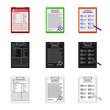 Vector illustration of form and document icon. Collection of form and mark stock vector illustration.