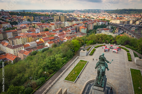 Plakat Pejzaż Praga od Vitkov Krajowego Zabytku