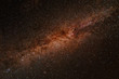 Milky way exposed in great detail and in brown reddish color