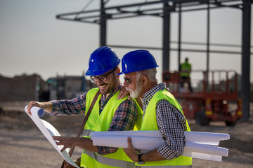 Engineers at construction site