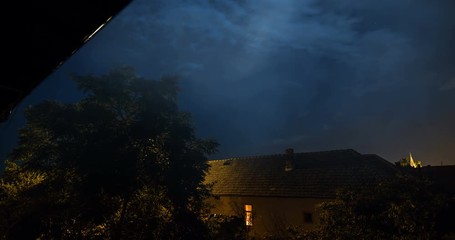 Wall Mural - heavy clouds bringing thunder, lightnings and storm. thunderstorm flashes with multiple bolts of lig