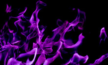 Purple Fire Flames On A Black Background