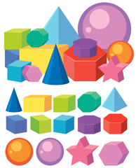 Set of math geometry shapes