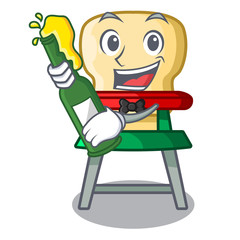 Poster - With beer baby highchair isolated on the mascot