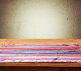 Canvas Print - Colorful  wooden table and stone