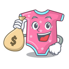 Canvas Print - With money bag character baby clothes hanging on clothesline