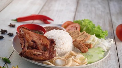 Sticker - nasi lemak ayam penyet, traditional malaysian dish