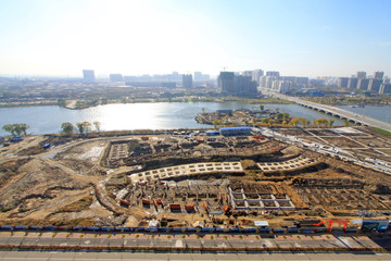 unfinished building in a construction site