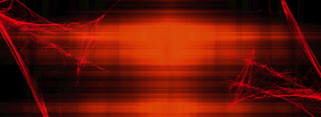 Wall Mural - Spiderwebs isolated on black red grunge background. Cobweb in the corner.  Halloween party. Texture of spider web. Horror, scary Halloween decoration. Copy space