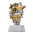 Award Trophy with Golden Thank You Sign. 3d Rendering