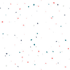 Poster - Terrazzo flooring textured surface modern abstract pattern. Vector seamless abstract repeat with chips of marble or granite in soft pastel  colors.