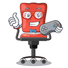 Poster - Gamer cartoon desk chair in modern living room