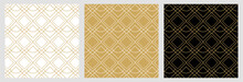 Seamless  Abstract Pattern For Christmas Background With Elegant Golden Vector Lines