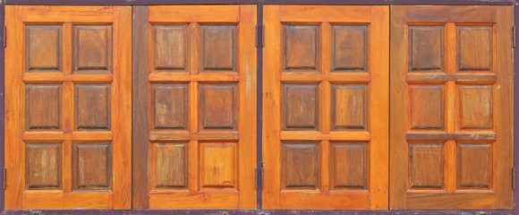 Canvas Print - Vintage Thai style wooden window.