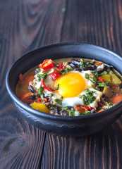 Poster - Soup of black beans and an egg