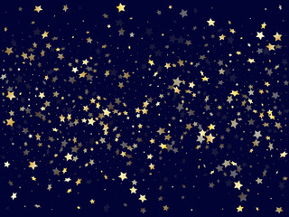 Wall Mural - Gold falling star sparkle elements of glitter gradient vector background.