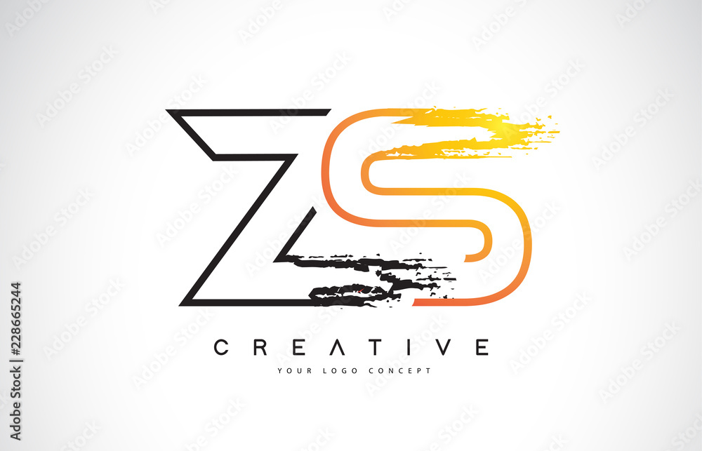 ZS Creative Modern Logo Design with Orange and Black Colors. Monogram ...