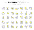 © M.Style - Set Vector Line Icons of Pregnancy.