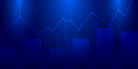 Canvas Print - stock market graph .business candle stick graph chart of stock market investment trading on dark bac