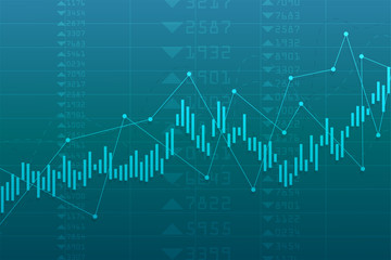 Business candle stick graph chart of stock market investment trading on background design. Stock market graph . Vector illustration