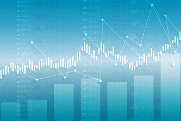 Wall Mural - Business candle stick graph chart of stock market investment trading on background design. Stock market graph . Vector illustration
