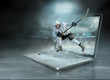 © Andrii IURLOV - Caucasian ice hockey Players in dynamic action in a professional