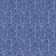 Japanese, Chinese traditional asian blue sea waves, clouds seamless pattern