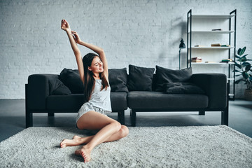 Young woman at home