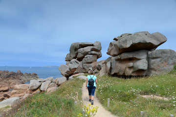 Sticker - Wandern an der Cote de Granit Rose