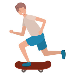 Poster - young man with skateboard avatar character